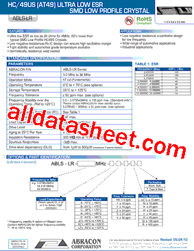 ABLS-LR24000MHZA3UT型号图片