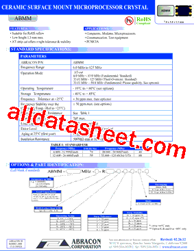 ABMM-26000MHZ-B2-G-F-T型号图片