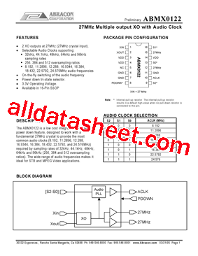 ABMX0122XC型号图片