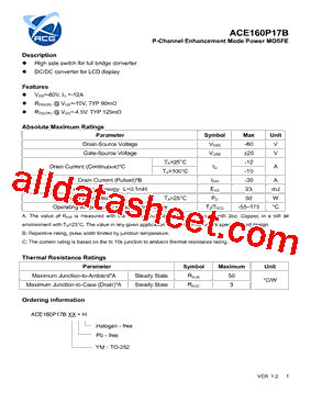 ACE160P17B型号图片
