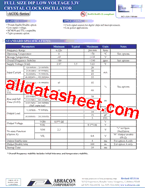 ACOL-26.000MHZ-L-H型号图片