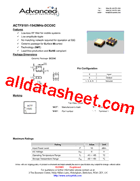 ACTF9181-1542MHZ-DCC6C型号图片