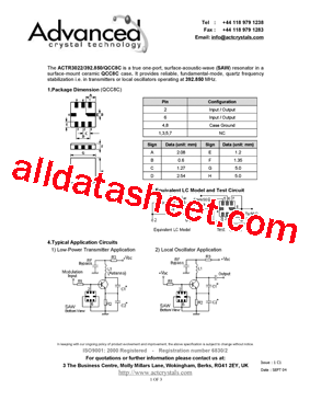 ACTR3022/392.850/QCC8C型号图片