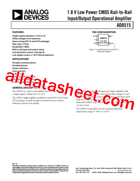 AD8515AKS-REEL7型号图片