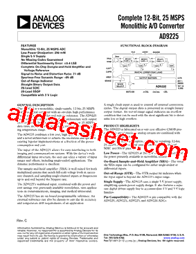 AD9225ARSZ型号图片