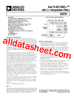 AD9761ARSZ型号图片