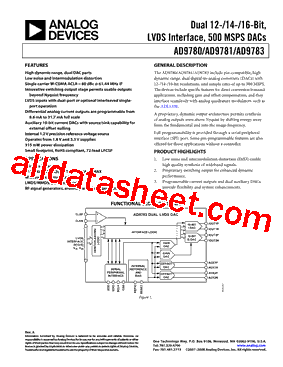 AD9783BCPZ型号图片