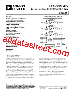 AD9985AKSTZ-140型号图片