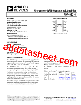 ADA4092-4ARUZ型号图片