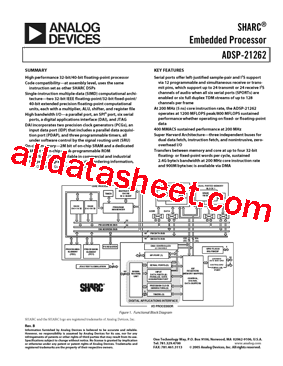 ADSP-21262SBBC-150型号图片
