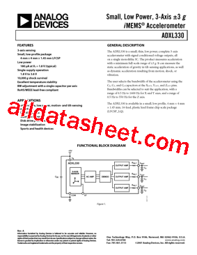 ADXL330KCPZ-RL1型号图片