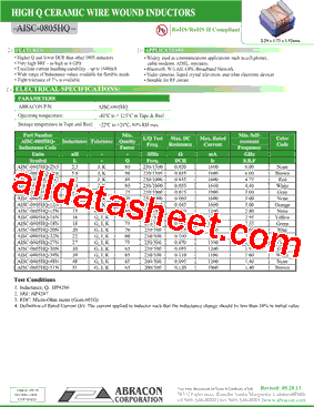 AISC-0805HQ-10NJ-T型号图片