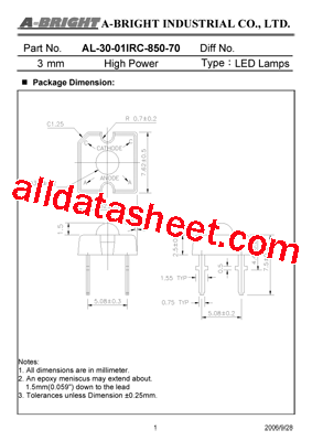 AL-30-01IRC-850-70型号图片