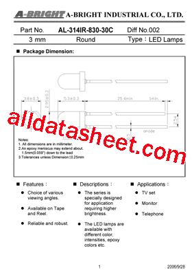 AL-314IR-830-30C型号图片