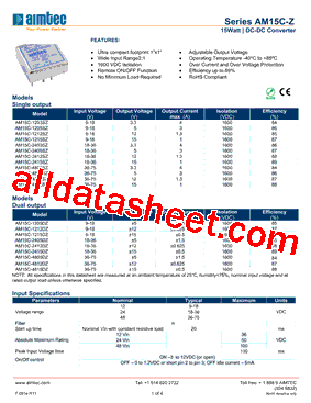 AM15C-2415DZ型号图片