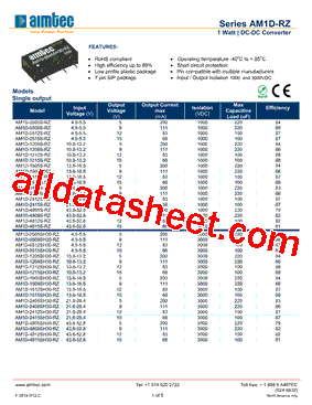 AM1D-0505S-RZ型号图片