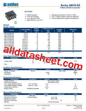 AM1S-0509S-NZ型号图片