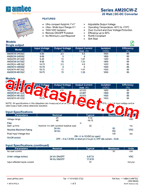 AM20CW-2405SZ型号图片