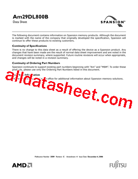 AM29DL800BT70WBE型号图片