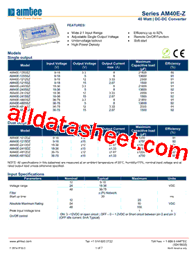 AM40E-1212SZ型号图片