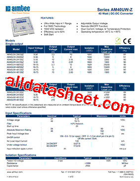 AM40UW-4815DZ型号图片