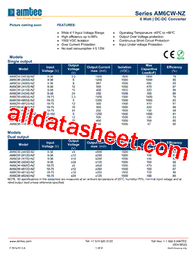 AM6CW-2415S-NZ型号图片