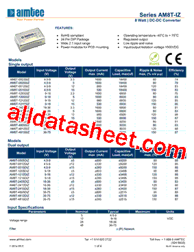 AM8T-0505DIZ型号图片