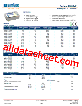 AM8T-1205DZ型号图片