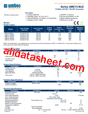 AME15-15SMJZ型号图片