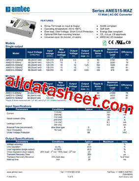 AMES15-12SMAZ型号图片