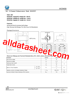 AO3400型号图片