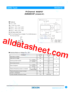 AO6409-HF型号图片