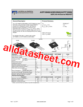 AOT10N60型号图片