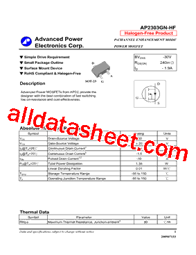 AP2303GN-HF型号图片