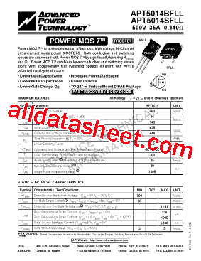 APT5014BFLL型号图片