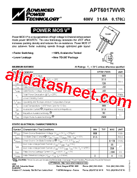 APT6017WVR型号图片