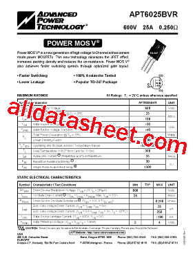 APT6025BVR型号图片