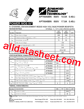 APT6040型号图片