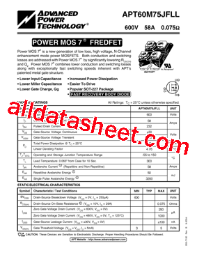 APT60M75JFLL型号图片
