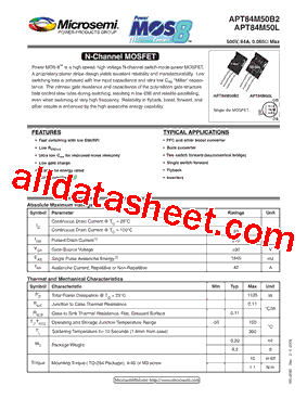 APT84M50B2型号图片