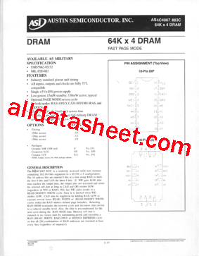 AS4C4067883C型号图片