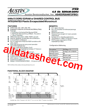 AS4DDR264M72PBG1-5/ET型号图片