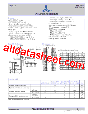 AS7C1026-12BC型号图片