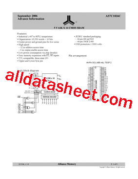 AS7C1026C-15TINTR型号图片