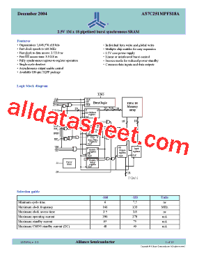 AS7C251MPFS18A-133TQIN型号图片