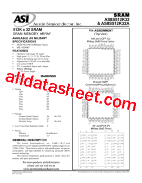 AS8S512K32P-20L/Q型号图片