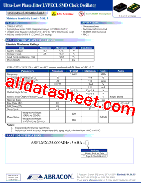 ASFLMX-25.000MHZ-5ABA型号图片