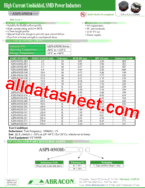 ASPI-0503H型号图片