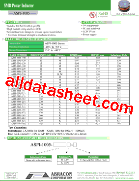 ASPI-1005-102型号图片