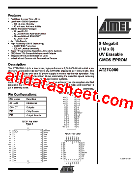 AT27C080-15PI型号图片